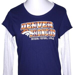 Denver Broncos Womens Team Apparel Long Sleeve XL Shirt Juniors Distressed